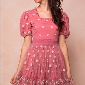 Ivy City Co Pink Puff Sleeve Sundress